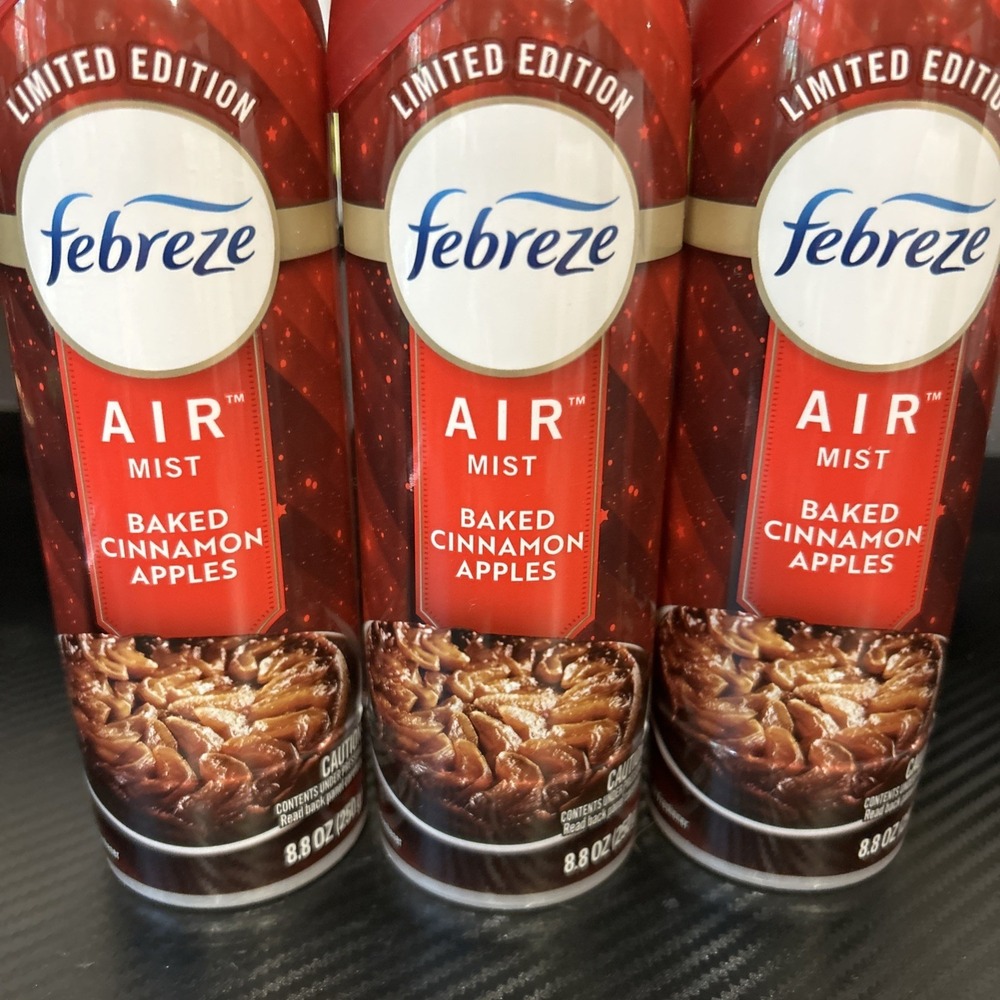 (3) FEBREZE Air Mist Room Freshener Spray BAKED CINNAMON APPLES 8.8 Oz bottles - Picture 2 of 3